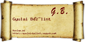 Gyulai Bálint névjegykártya