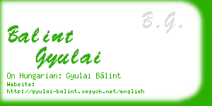 balint gyulai business card
